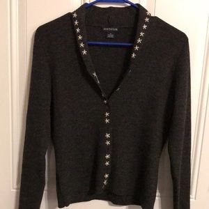 Ann Taylor Cardigan with embroidered flower details